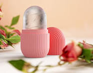 Instant Glow Silicon Ice Face Roller - Best for Puffy Eyes, Skin Tightening & Cooling Therapy - Rose Quartz Facial Massager